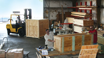 Custom crating at our 6,500 square-foot facility